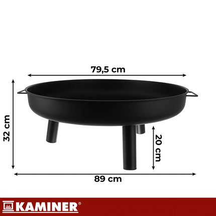 Garden Fire Pit 80cm Iron with Handles and Tripod