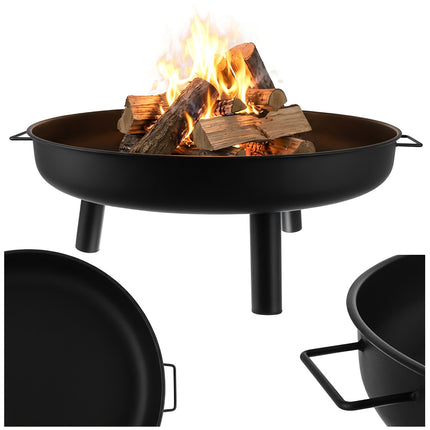 Garden Fire Pit 80cm Iron with Handles and Tripod