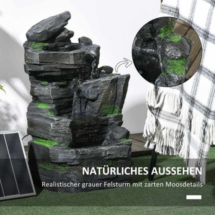 Solar Garden Fountain with LED lighting, 4 levels, 57cm