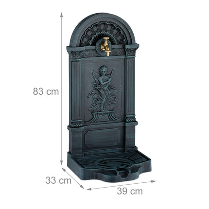 Garden Fountain with Angel Motif, Antique Style