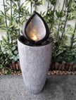 Garden Fountain with LED Lights, 92 cm Resin Stone Look