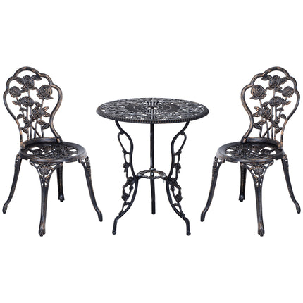 Garden furniture in bronze for 2, table and chairs