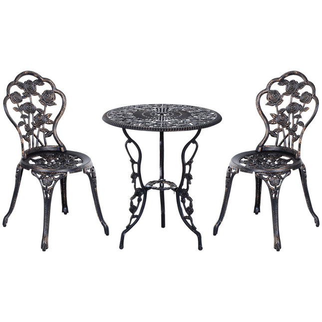 Garden furniture in bronze for 2, table and chairs
