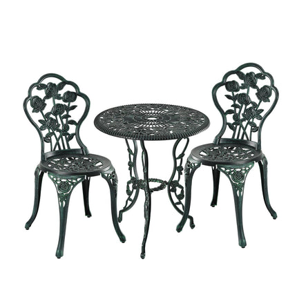 Garden Furniture Set – 3-Piece Cast Aluminium Vintage Design