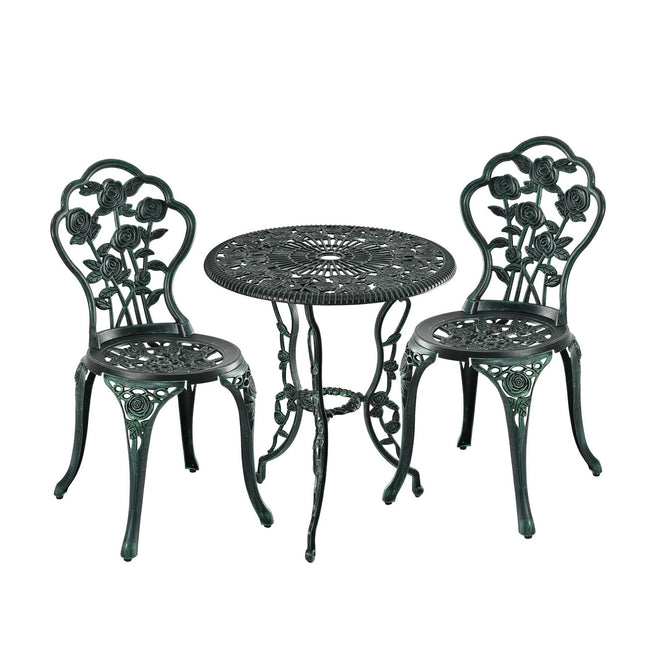 Garden Furniture Set – 3-Piece Cast Aluminium Vintage Design