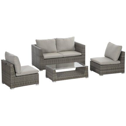 Poly rattan outdoor furniture for 4, weather resistant
