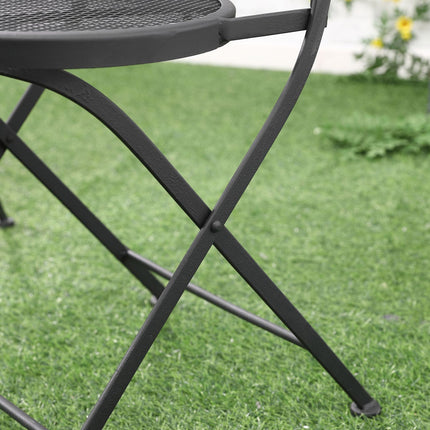 Outdoor dining set for 2 - Black metal table and chairs