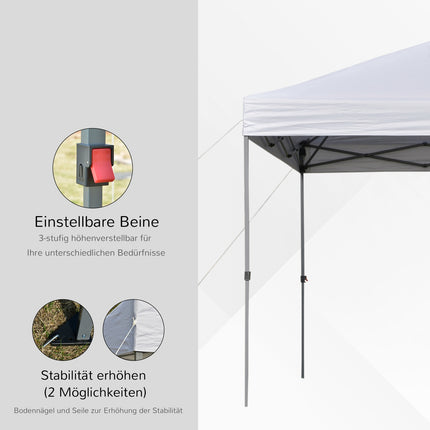 Pop-Up White Garden Gazebo 2.95m UV protection
