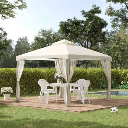 Garden Gazebo 3x3m, weatherproof with side walls