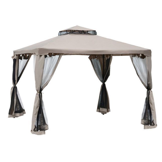 Garden pavilion 3x3m, weatherproof gazebo tent, grey