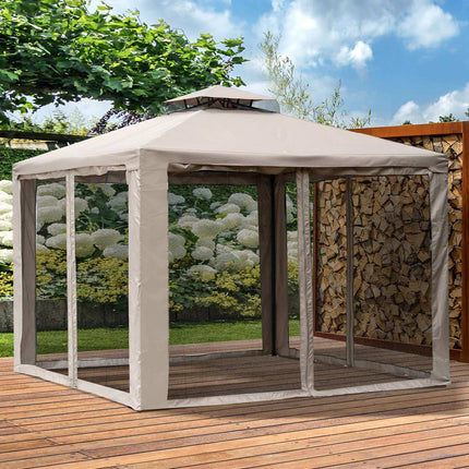 Garden pavilion 3x3m, weatherproof gazebo tent, grey