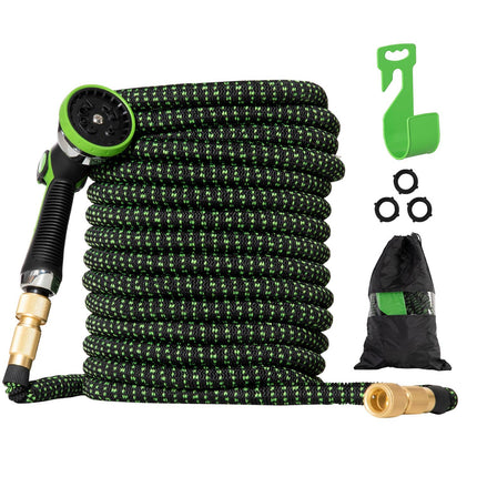 Flexible garden hose 30M with 10-function spray nozzle