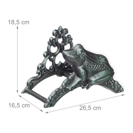 Garden Hose Holder, Cast Iron Frog Design