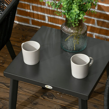Outdoor Garden Lounge Set for 2, weatherproof, black/grey