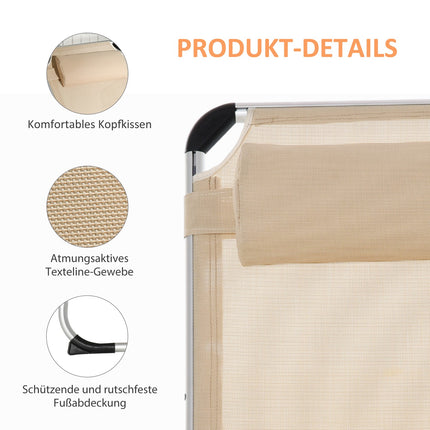 Adjustable garden chair, aluminium, ergonomic mesh