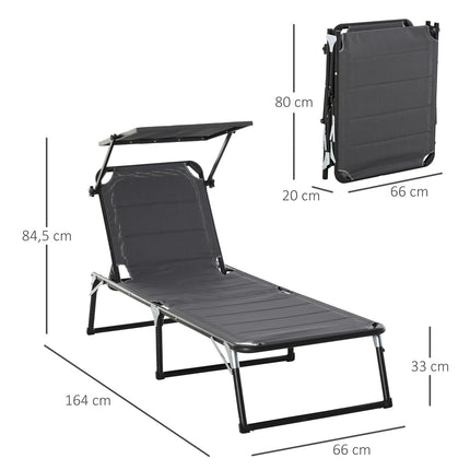 Adjustable aluminum garden chair, ergonomic and foldable