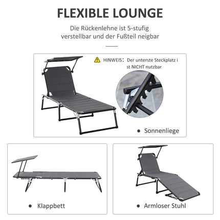 Adjustable aluminum garden chair, ergonomic and foldable
