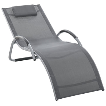 Ergonomic aluminum garden chair with cushions, grey