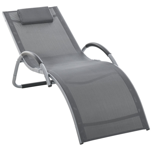 Ergonomic aluminum garden chair with cushions, grey