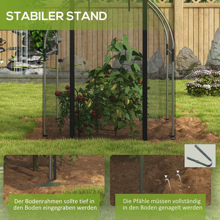 Garden plant protection net - Insect resistant, steel frame