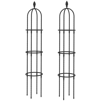 Garden Obelisk Trellis Set, 174 cm Steel, 2-Pack