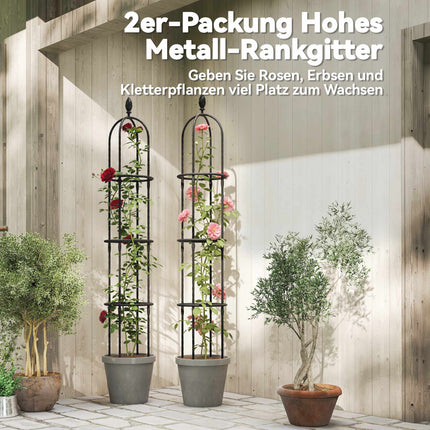 Garden Obelisk Trellis Set, 174 cm Steel, 2-Pack