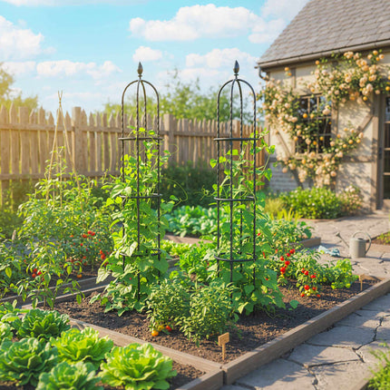 Garden Obelisk Trellis Set, 174 cm Steel, 2-Pack