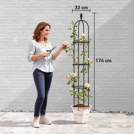 Garden Obelisk Trellis Set, 174 cm Steel, 2-Pack