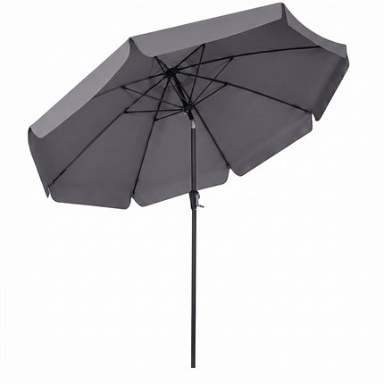 Garden Parasol, 286 cm, Grey, Crank & Tiltable Sunshade