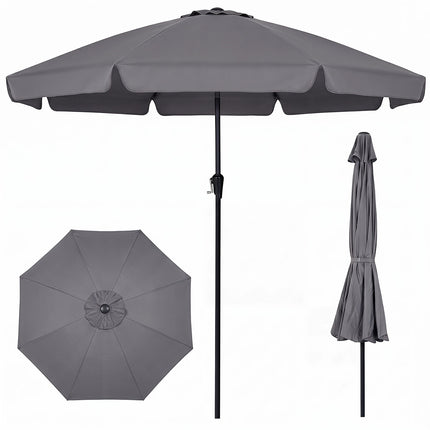 Garden Parasol, 286 cm, Grey, Crank & Tiltable Sunshade