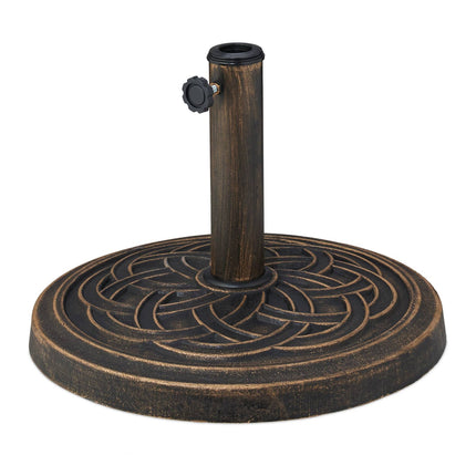 Garden Parasol Base, Fits Poles Ø34-48mm, Heavy Duty