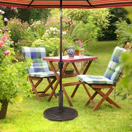 Garden Parasol Base, Fits Poles Ø34-48mm, Heavy Duty