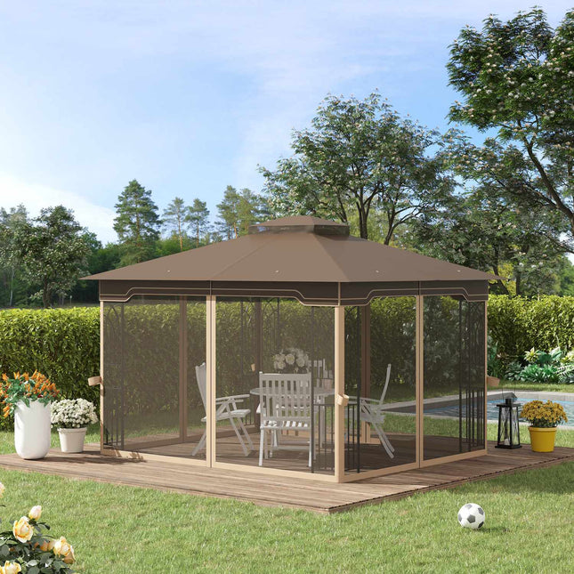 Garden pavilion, 3.65x3M double roof tent with net