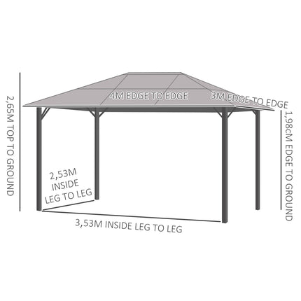 3x3M dark gray garden pavilion tent, aluminum roof