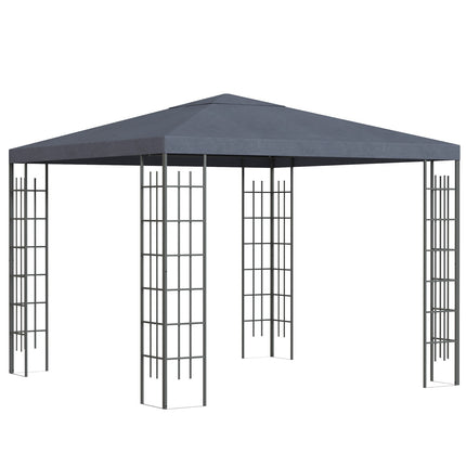 Garden pavilion tent 3x3M, Steel frame, Gray Polyester