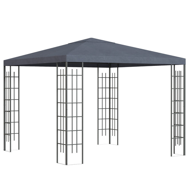 Garden pavilion tent 3x3M, Steel frame, Gray Polyester