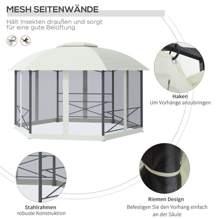 Weatherproof 4x5M garden pavilion tent, steel & polyester