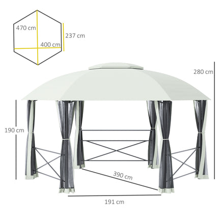Weatherproof 4x5M garden pavilion tent, steel & polyester