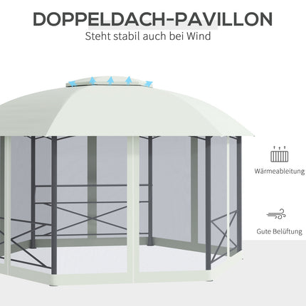 Weatherproof 4x5M garden pavilion tent, steel & polyester