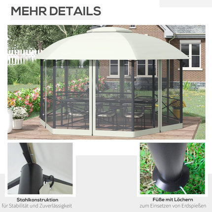 Weatherproof 4x5M garden pavilion tent, steel & polyester