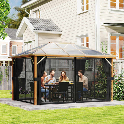 Garden Pavilion 4x3m, Polycarbonate Roof, Aluminum Frame
