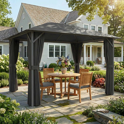 Garden Pavilion 4x3m, Water-Resistant with Mosquito Net