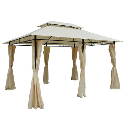 Garden pavilion Double roof 3x4m Beige for outdoor events