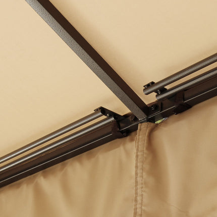 Garden pavilion tent with side walls & mosquito net, beige