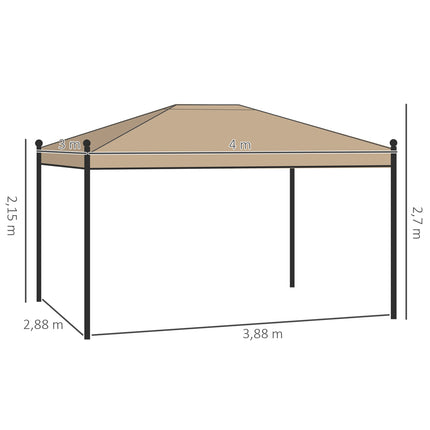 Garden pavilion tent with side walls & mosquito net, beige