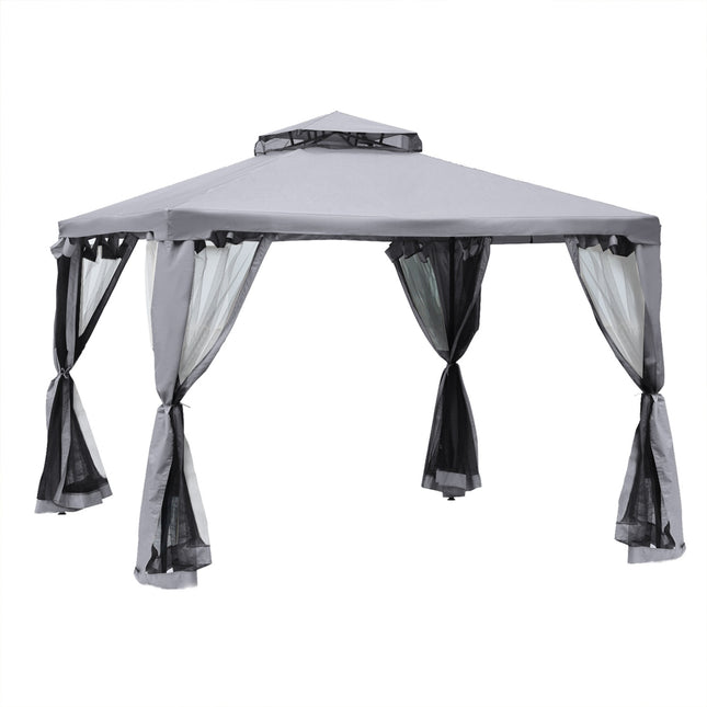 Weatherproof outdoor garden pavilion tent, 3x3x2.6m, light grey