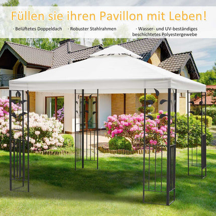 Garden pavilion tent, leaf design, steel frame, 2.95x2.95M