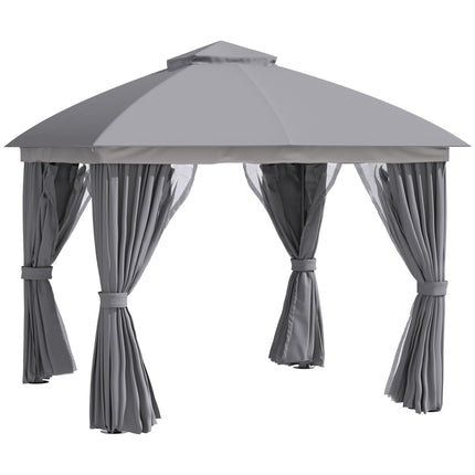 3x3m Garden Tent With Double Roof & Mosquito Net