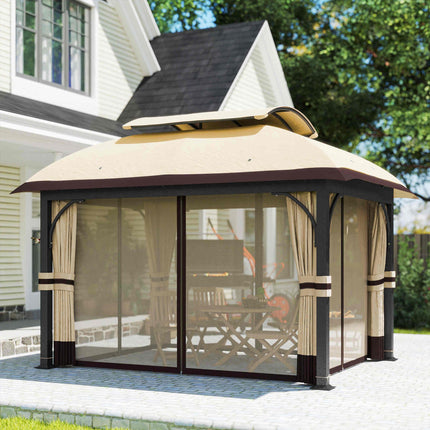 Garden Pavilion with Double-Tier Roof, UV Protection, 13m²