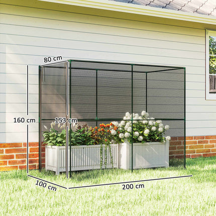 Garden Plant Protection Cage, Black, 200x100x160 cm